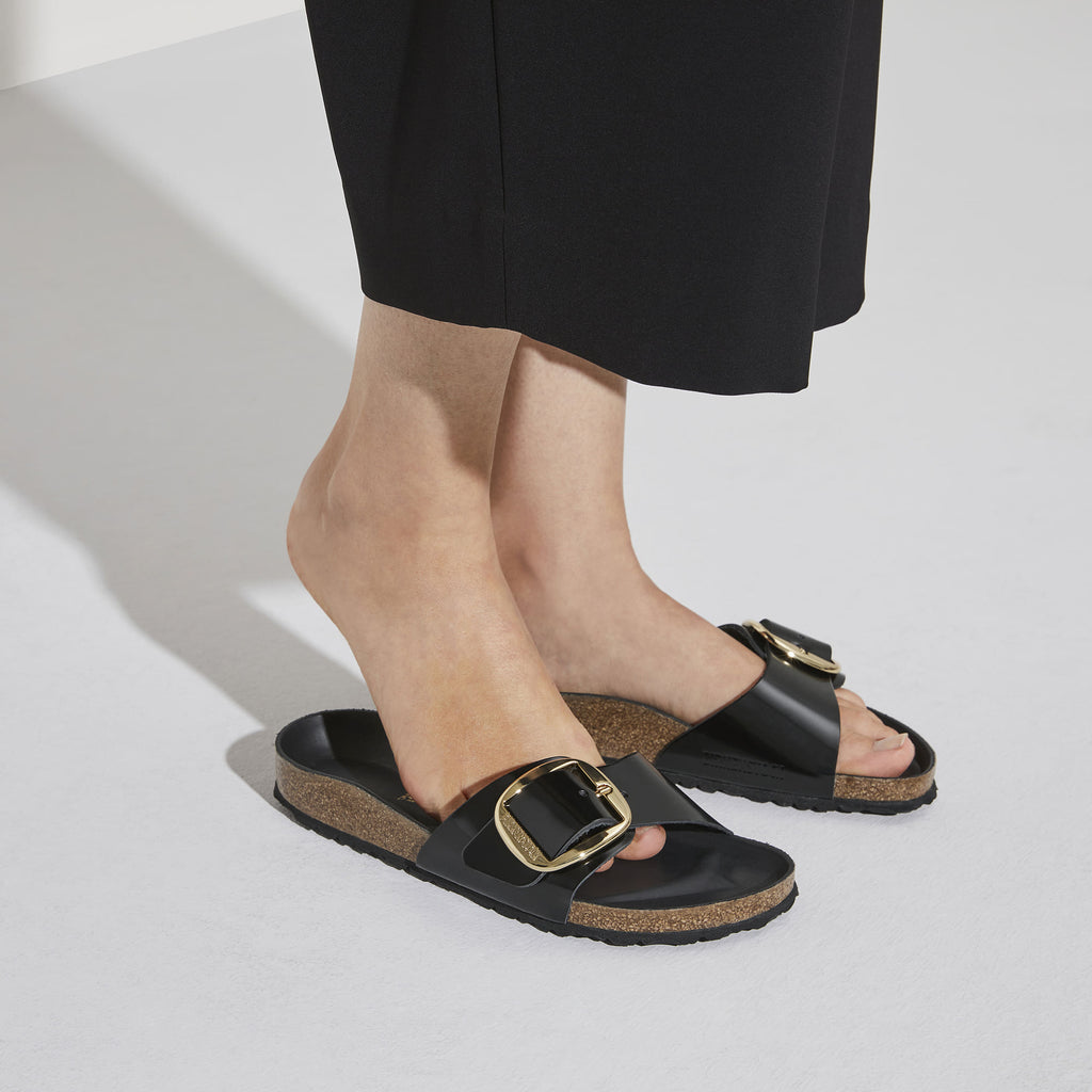 Madrid Big Buckle Natural Leather Patent