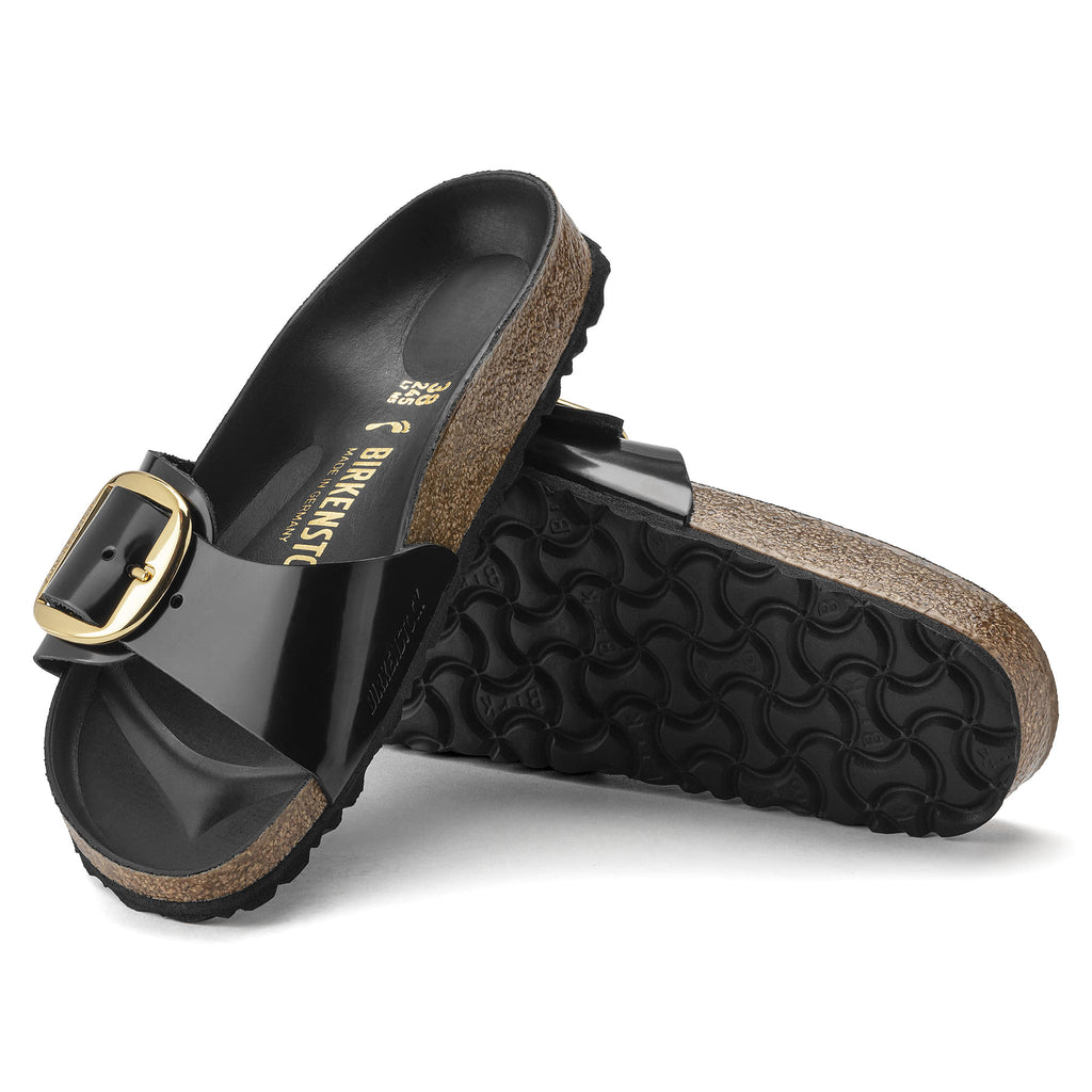Madrid Big Buckle Natural Leather Patent