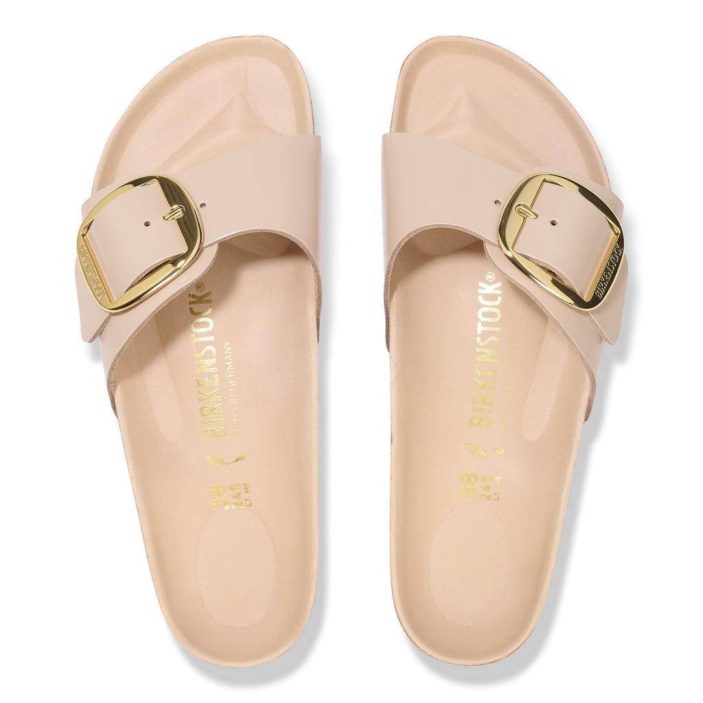 Madrid Big Buckle Natural Leather Patent