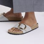 Madrid Big Buckle Natural Leather Patent