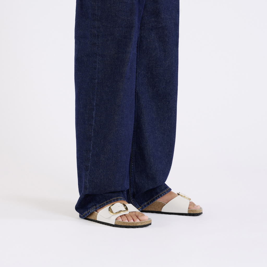 Madrid Big Buckle Natural Leather Patent