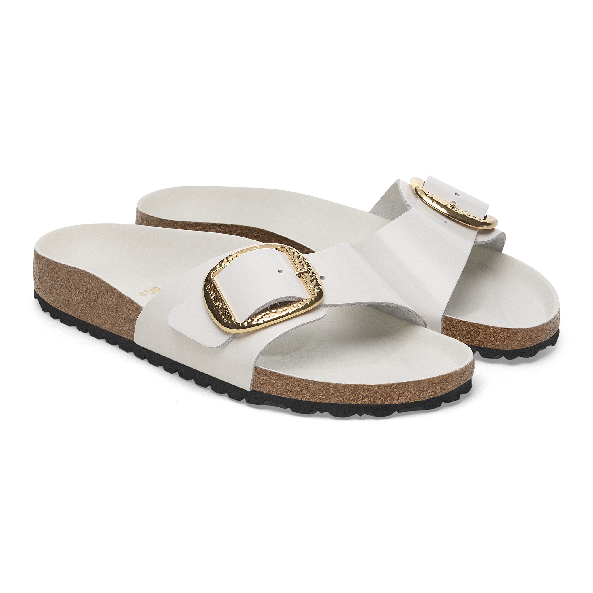 Madrid Big Buckle Natural Leather Patent