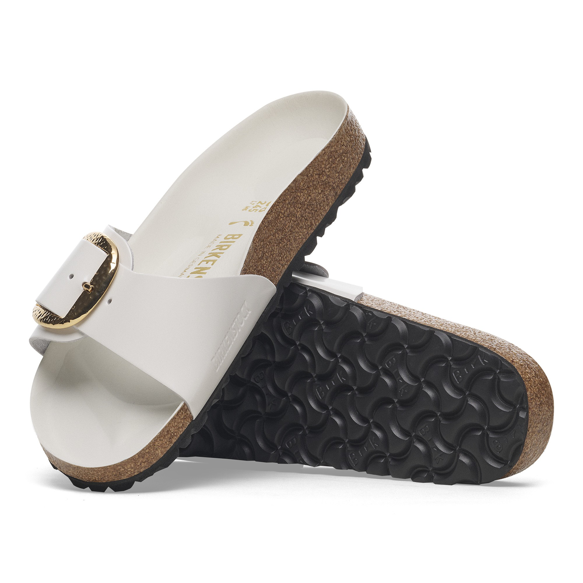 Madrid Big Buckle Natural Leather Patent